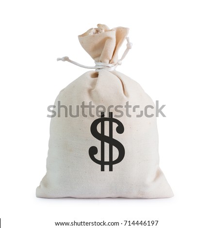 Money bag on white background with clipping path.