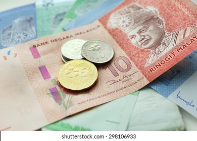 Geldscheine und Münzen, Nahaufnahme