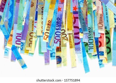 Money To Burn - Banknotes Cut With A Paper Shredder