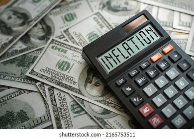 Money And Calculator Mobile Money Press Calculator Worsening Economy Or Inflation Business Concept.