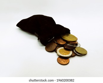 Money Coins Gold Sack Bag Black Velvet