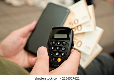 Money Concept. Finance, Business, Investment, Digital Banking. Electronic Password Generator. Cash Flow, Unexpected Expense, Unplanned Losses, Real Estate, Debts, Taxes, Rent.