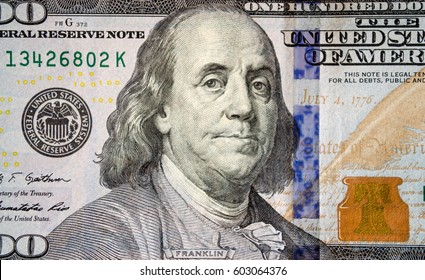 Front One Hundred Dollar Bill Portrait Stock Photo (Edit Now) 1105210310