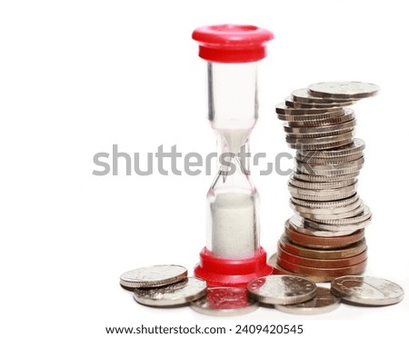 money with egg timer no people stock images stock photo