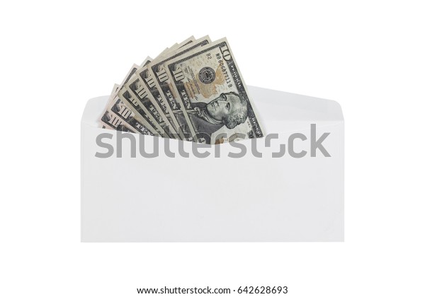 Money Envelope Isolated On White Background Stock Photo 642628693