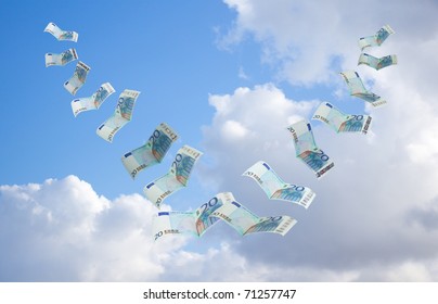 Money Flying Away Into The Sky