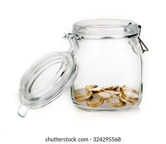 Money Jar (moneybox) Isolated On White Background