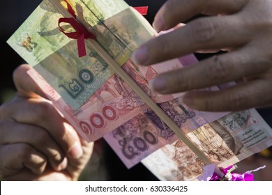 Money For Kathina./Thai Culture For Kathina.