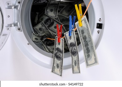 Money Laundering Concept 100 Dollar Bills Stock Photo 54149722 ...