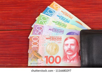 Money From New Zealand In The Black Wallet 
