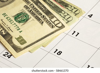 Money On A Calendar Concepts Of Financial Planning