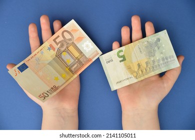 Money In The Open Hands. Palms Up. Symbolism: Open Offer, Money Lending, Return, Savings, Economy, Finance, Taxes, VAT, Margin, Profit, Loan Interest.