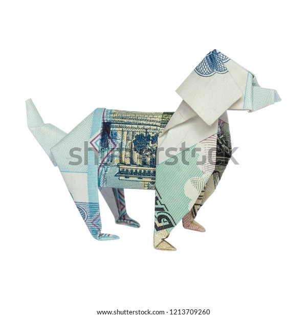 Money Origami Blue Dog Folded 50 Stock Photo Edit Now