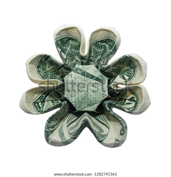 Money Origami Eight Petals Flower Folded Stock Photo Edit