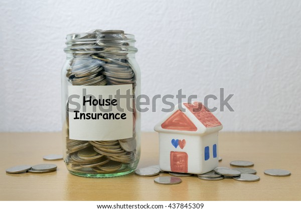 Money\
saving for house Insurance in the glass bottle\
