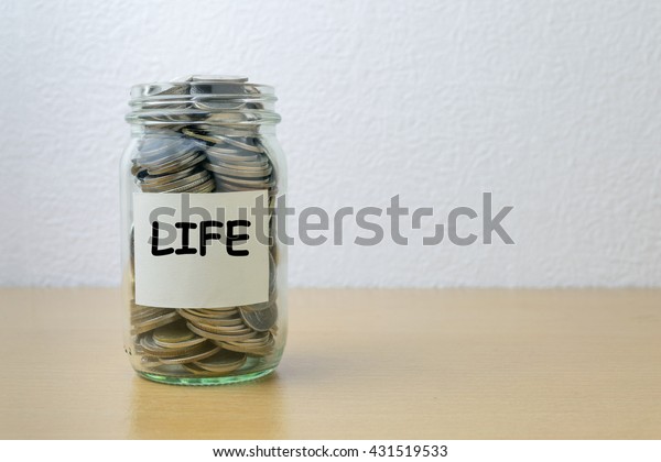 Money saving for\
life in the glass bottle 