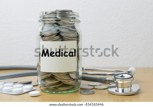 Money saving for\
Medical in the glass bottle\
