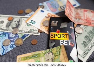 money   smartphone and sports bet application