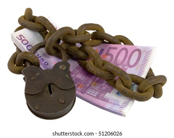 Money Under Lock And Key As Symbol Of Your Money Security