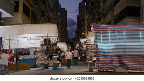 Mong Kok, Hong Kong 13 May 2021: Ladies Market In Hong Kong