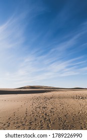 Mongolian Desert And The Blue Sky