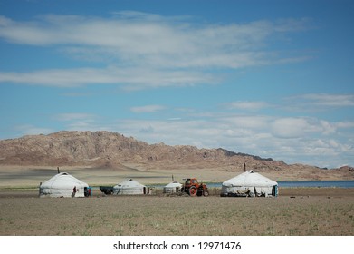 Mongolian Family In Gers