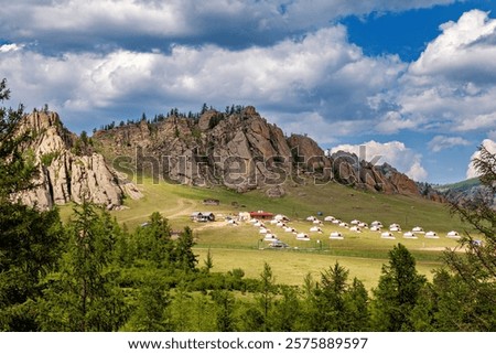 Mongolian landscape in the mountains