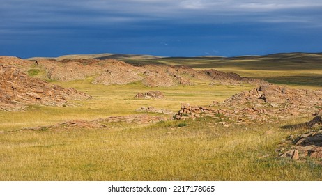  Mongolian Meadow With A Stunning Sky Near Baga Gazariin Chuluu