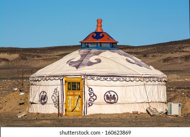 Mongolian Yurt In The Gobi Desert