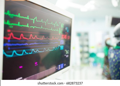 Monitor Heart Rate For Surgery In Operate Room.