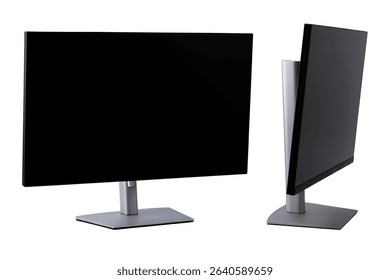 monitor on a stand for a personal computer, isolated on a white background