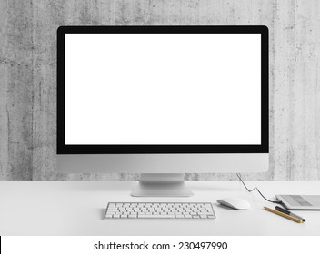 Monitor on table - Shutterstock ID 230497990