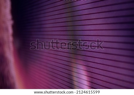Monitor pixel horizontal line problem. Macro of horizontal pixels issue on a screen. Close up picture of the individual pixels that make up a LCD screen.