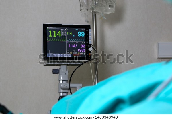 Monitor Shows Real Vital Signs Ekg Stock Photo Edit Now