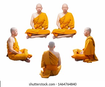 
The Monk Is Meditating Isolated. 