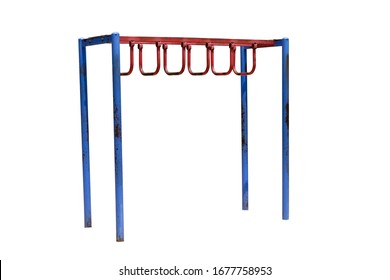 Monkey Bars Isolated On White Background,with Clipping Path. Playground