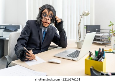 Monkey Business Man Talking On Phone