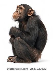Monkey on a white background