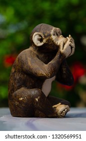 Monkey Statue With Gesture Of I Do Not Know, I Have Not Seen And I Have Not Heard