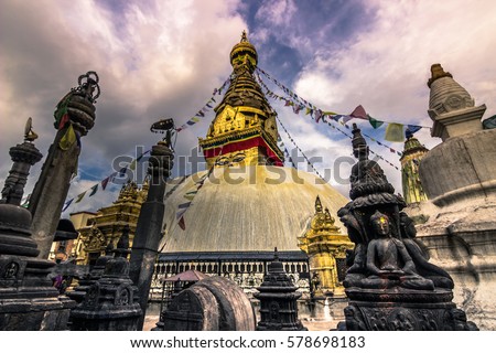 Monkey Temple Stupa in Kathmandu, Nepal