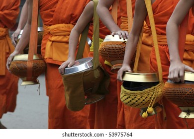 monks in Loung phabang lao - Shutterstock ID 53975764