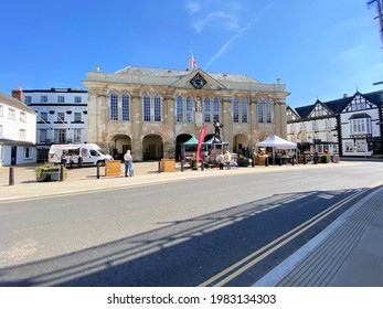 Monmouth In The UK In April 2021. A View Of The Shire Hall