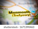 Monmouth. United Kingdom on a geography map