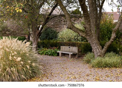 Monmouth, Wales - October 2017: The Garden Of Remembrance At Monmouth Castle