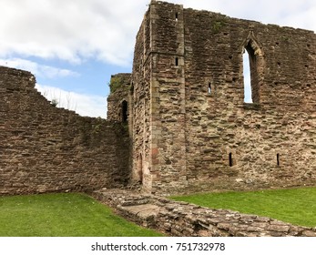 Monmouth, Wales - October 2017: The Ruins Of Monmouth Castle