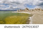 Mono Lake, California, USA. Amazing geological formations - tuffs, abstract landscape on the lake.