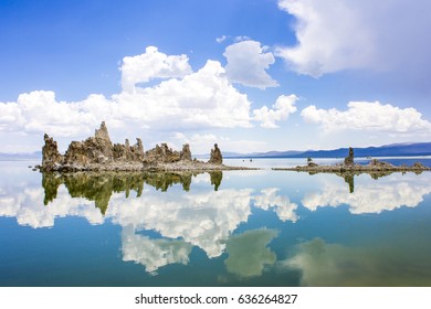 Mono Lake, a large, shallow saline soda lake in Mono County, California, with tufa rock formations. - Powered by Shutterstock