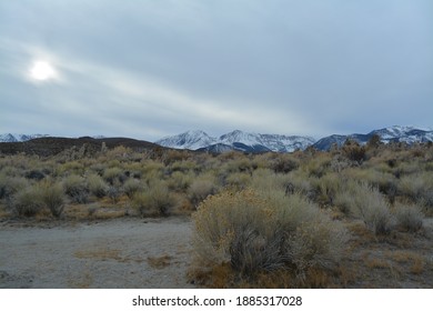 Mono Lake Tufa State Natural Reserve In Eastern California On A Cold December Day With Tuff An Grass An The Sierra Mountains In The Background