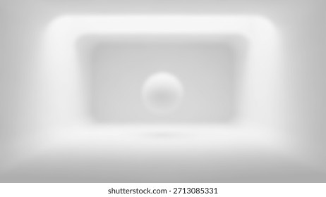 Monochromatic Void Orb in Light Box  Minimalistic Abstraction.