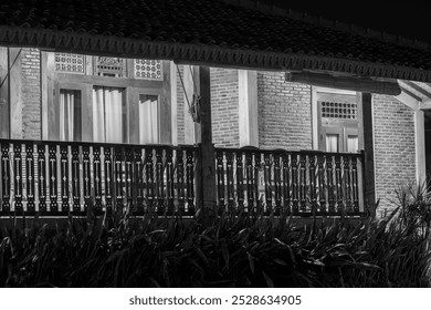 Monochrome Beauty of a Traditional Joglo House. Authentic Traditional Architecture. - Powered by Shutterstock